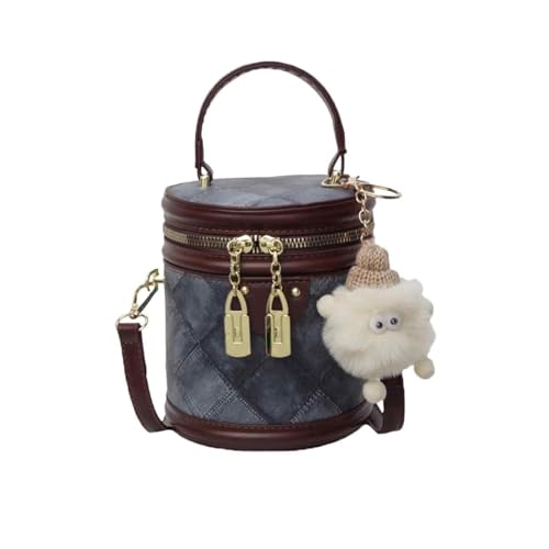 Bucket Bag,Checkered Crossbody Bag,Blue Clutch Purses for Women,Denim Purses for Women