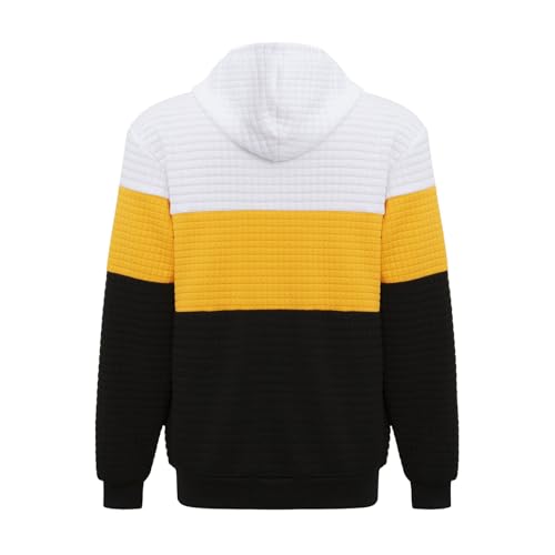 Ymosrh Men's Hooded Sweatshirts Casual Color Block Long Sleeve Drawstring Fashion Hoodie Pullover Sweatshirt, M-2XL4