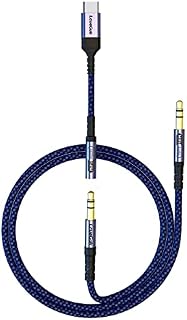 LcueGuk USB C to 3.5mm Headphone Aux Cable, 3-in-1 USB Type C Headphone Adapter and 3.5mm Audio Jack Car Stereo Hi-Fi DAC Cable for Samsung Galaxy S22 S21 S20 Plus/Ultra, Oneplus, lPad Pro, MacBook