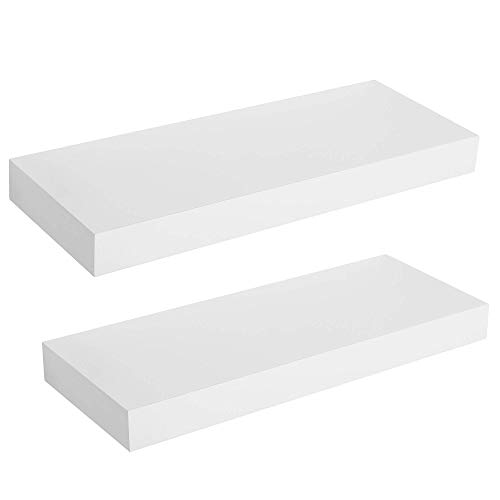 SONGMICS Floating Wall Shelf 15.7 Inches, Set of 2, with