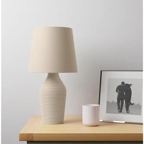 Generic Jafe Stoneware Table Lamp with Fabric Shade Cover