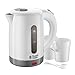 Russell Hobbs Electric 0.85L Travel Kettle, Small & Compact, Dual voltage, Ideal for abroad/caravan/camping, inc 2 cups & spoons, Removable washable anti-scale filter, water windows, 1000W, 23840