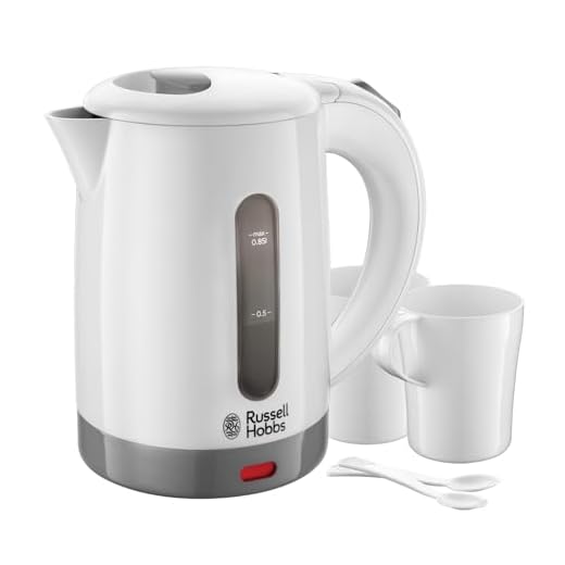 Russell Hobbs 23840 Kompakt elektrisk vattenkokare för resan, plast, 1 000 W, vit
