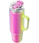 Meoky 40oz Tumbler with Handle, Stainless Steel Travel Mug with 2-in-1 Straw and Sip Lid, Vacuum ...