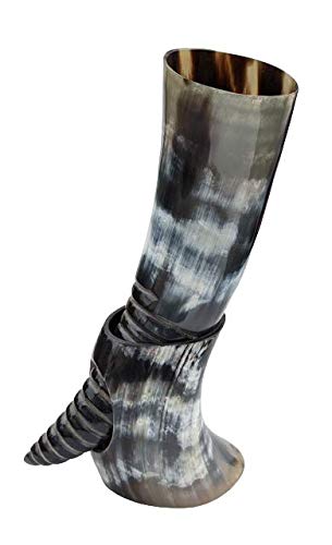 Corno Da Bere Hornerey 0,5L - Vero Corno Di Bufalo, Con Fresa A Spirale E Supporto - Foto 10