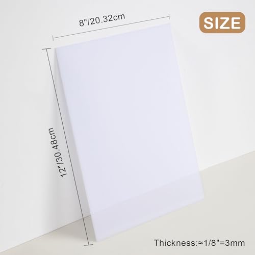 Image of Translucent White Acrylic Sheet 8x12 Inch 6 Pack, Milky White Cast Acrylic Plexiglass 1 /8 inch Thick, Light Diffuser Panel for LED Light Box, Sign Making, Lamp Shade, DIY Projects