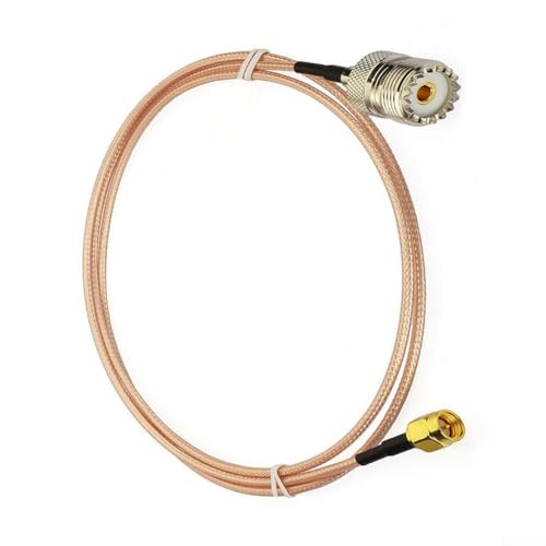 Yhenlovtt - RG316 Coaxial Cable 100 cm for to UHF with Adapter Set for Walkie Talkies, 50 Ohm Impedance, Gold-Plated Connectors, for Baofeng CB Systems