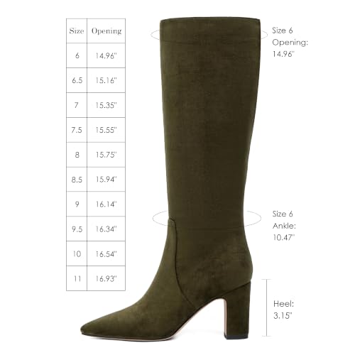 Image of VIUGJNEX Knee High Boots Pointed Toe Chunky Heel Tall Boots for Women | Comfortable 3.15-Inch Block Heel, Dressy Boots for Fall & Winter, Side Zipper for Easy Wear, Versatile Fashion Style