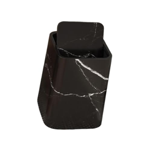 KIAOPU Papelera de baño de mármol, papelera reutilizable, cuadrada, for sala de estar, hogar, L, color(S Black)