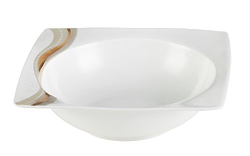 Lorenzo 57 Piece Elegant Bone China Service For 8 Dora Dinnerware Sets, Gold #TOP3