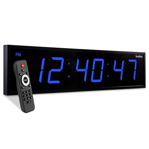 Image of Ivation Oversized Digital Wall Clock with Large LED Display & Timer, 24 inch