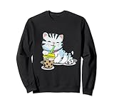 Photo Gallery boba tea cat lover kawaii anime giapponese felpa Photo Gallery boba tea cat lover kawaii anime giapponese felpa