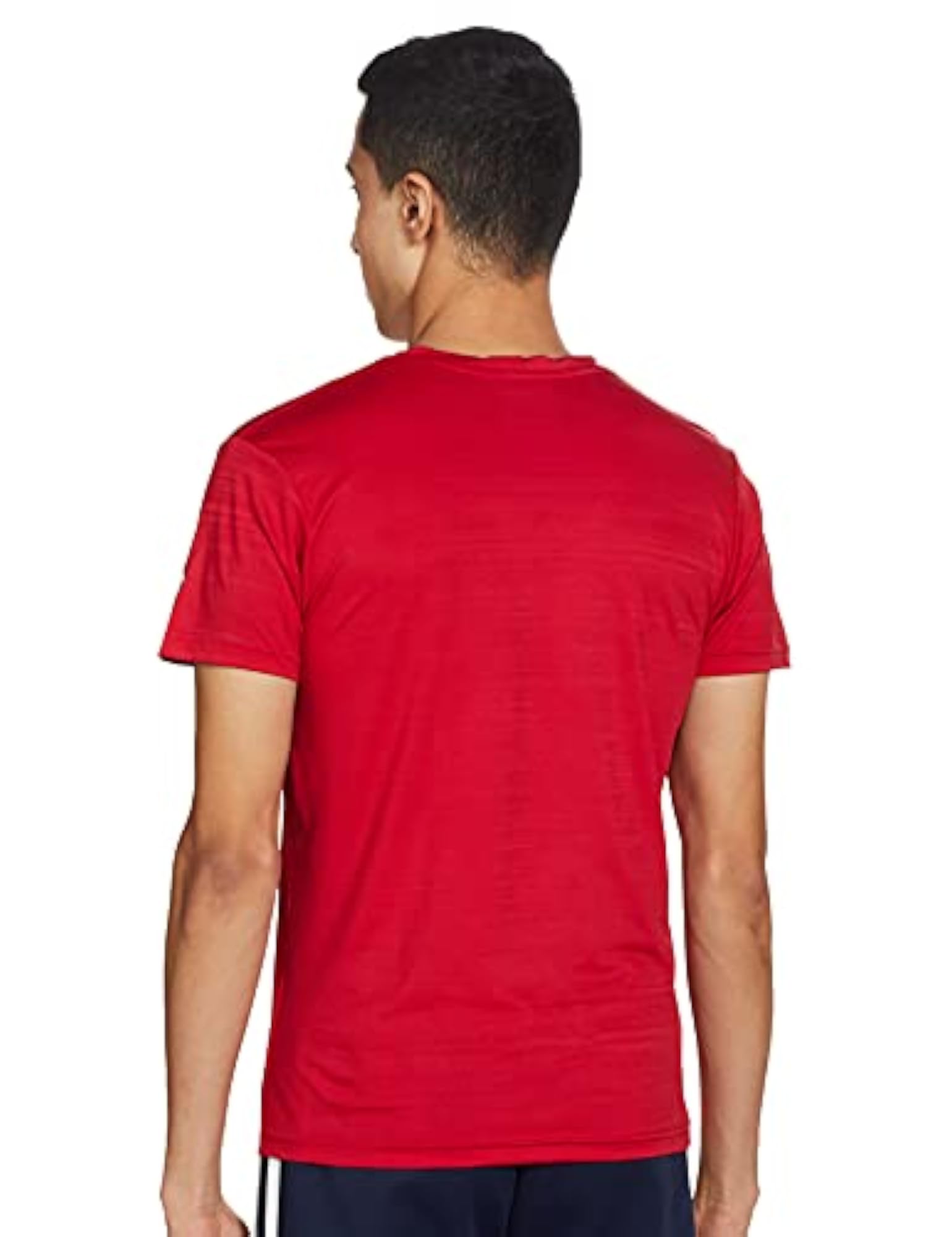 Chameleon Spandex Knit Round Neck Sports T-Shirt, Navy, Size Medium