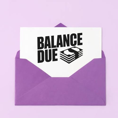 Urban Themed Balance Due Duo Hand Stamper, Stamp Invoice Marker for Billing, A/R, Bookkeeping, Quick Payment Reminder, Streetwear-Inspired Art