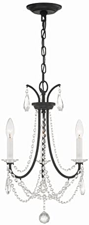 Crystorama Karrington 3 Light Matte Black Mini Chandelier
