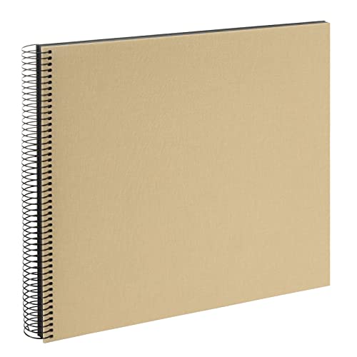 goldbuch Bella Vista 25 506 Spiral Album, Beige Photo Album 35 x 30 cm, Photo Album with 40 Black Pages