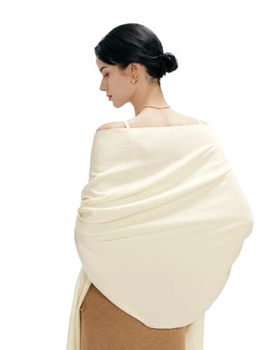 MaaMgic Sciarpa con Frange in Tinta Unita da Donna Morbida e Soffice di Misto Cotone per Autunno Invernale 200 * 70cm