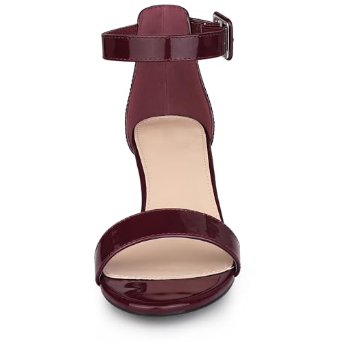 Allegra K Women's Block Low Heels Ankle Strap Sandals2