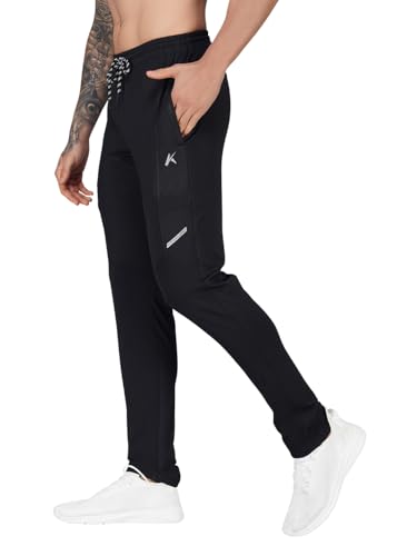 Image of Men's FlexFlow Trackpants - 4-Way Taiwan Stretch Fabric | Ultra-Soft, Heavy-Duty | Gym, Running, Lounge Wear with Zip Pockets