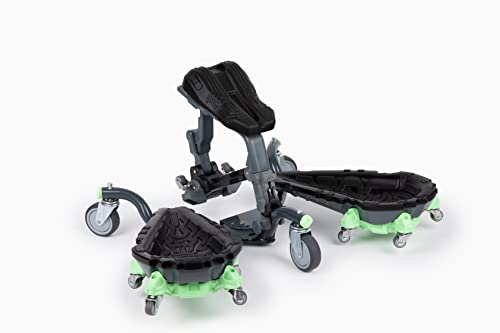 V3 Rolling Knee Pads - Durable Ergonomic Mobile Knee Pads with Seat - 360° Turning Capability, Supports 360 lbs, Compactable, Optimal for any Floor Job