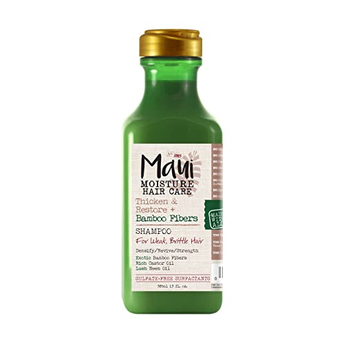Maui Moisture Thicken & Restore + Bamboo Fibers Strengthening Shampoo To Soften Transitioning Or Natural Hair & Renew Brittle Hair, Vegan, Silicone & Paraben-Free, 13 Fl Oz #TOP8