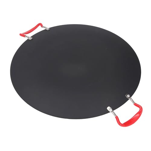 ANGGREK Round BBQ Griddle Pan, Prevent Scalding Easy to Iron High Temperature Portable Non Stick Grill Pan for Home Barbecue