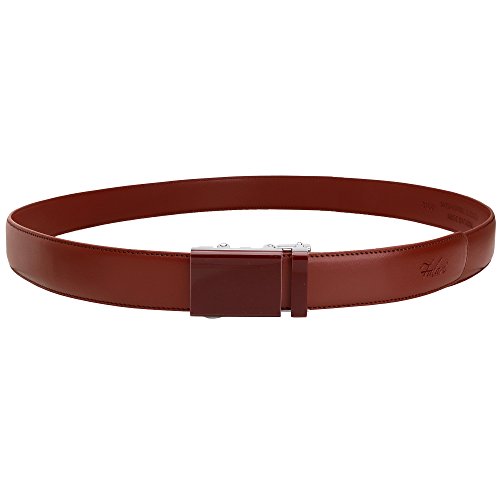 Image of Falari Men Unisex Genuine Leather Ratchet Dress and Casual Belt, Automatic Sliding Buckle, Trim to Fit