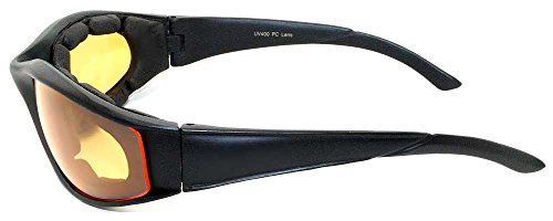 Padded Night Motorcycle Riding Glasses Yellow Lenses4