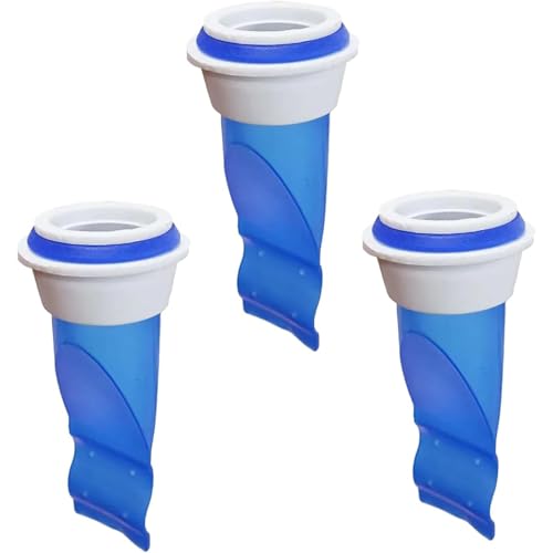 3 Pack Shower Floor Drain Backflow Preventer, Waterless Trap Seal, One Way Valve, Adjustable Silicone Sink Floor Drain Trap for Pipes Tubes in Toilet Bathroom Kitchen (Blue)