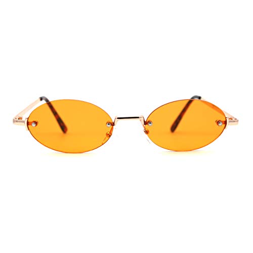 SA106 Hippie Pimp Color Lens Oval Rimless Retro Funky Sunglasses