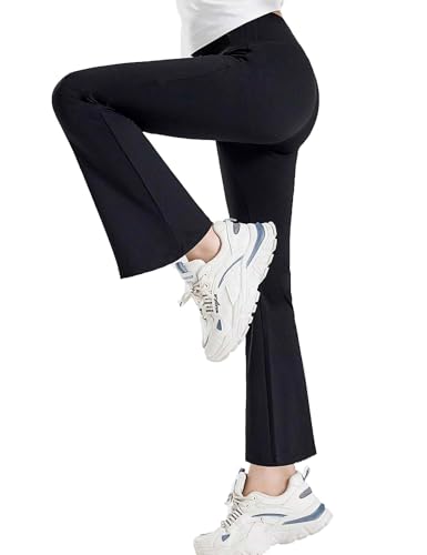 Girls Boot Cut Pants Athletic Flare Leggings for Yoga, Ballet, Dance, Gymnastics, Workout, Running, Jazz 4-13 Years3