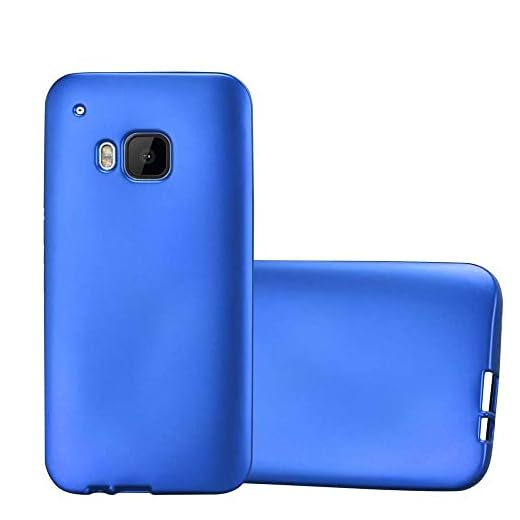 Cadorabo skal för HTC One M9 – mobiltelefonskal av TPU silikon i matt metallisk design – silikonskal skyddshölje ultra slim soft back cover case stötfångare, HTC One M9, METALLIC BLAU