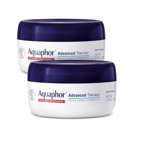 Aquaphor Healing Ointment - Skin Protectant for Dry Cracked Skin - Hands,Heels,Elbows - 2.8 oz Jar,(Pack of 6)