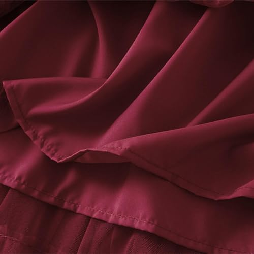Jupe plissée trapèze longue en maille et mousseline de soie à taille haute style vintage pour femme - 2