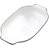 Holibanna Plato De Pescado De Cerámica Doble Asa Bandeja Para Pescado Doméstico Para Servir Casa De Cocina Para Pesca