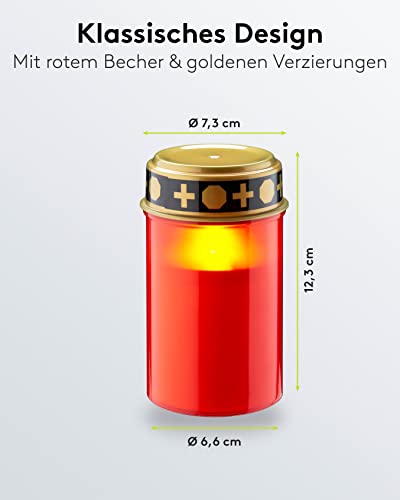 FIXOSHEE LED Grabkerzen 2er Set - Wasserdichte Außenkerzen Mit Warmem Licht