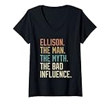 Photo Gallery donna retro ellison the man the myth the bad influence novelty maglietta con collo a v Photo Gallery donna retro ellison the man the myth the bad influence novelty maglietta con collo a v