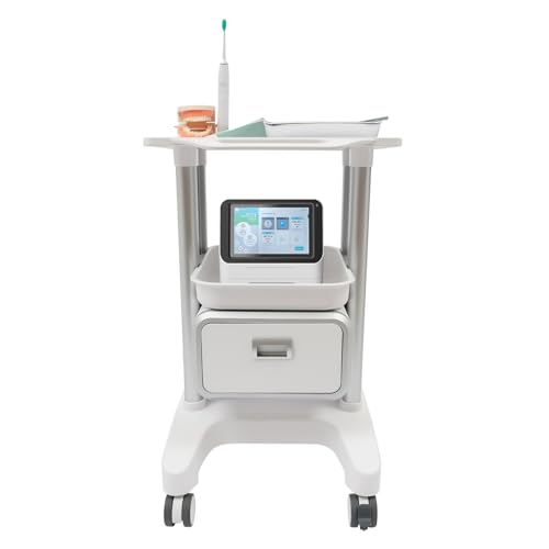 LyeXD 220 Lbs Professional Medical Trolley Cart with Wheels, Rolling Beauty Storage Cart Utility Cart with Drawer, Mobile Ultrasound Cart Portable Professional Cart for Home Hospital Office