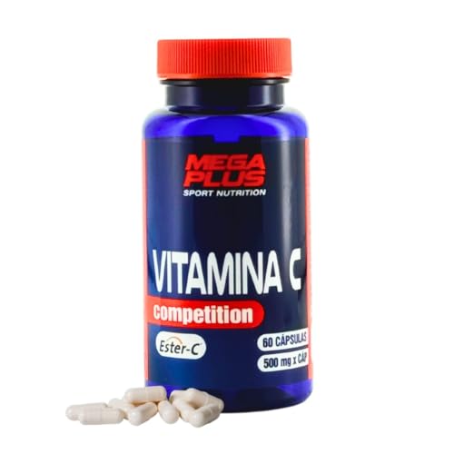 Vitamina C - No ácido - ester- c - Mega Plus Competition - Refuerza el Sistema Inmunitario y reduce la fatiga - Pura - Sin Aditivos - Sin sabor - 60 capsulas - 500mg