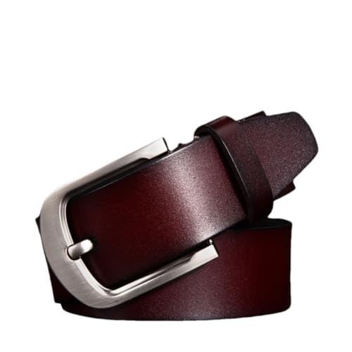 Men's Vintage Leather Belts Pin Buckle Two-Layer Cowhide Genuine Leather Belt Versatile Business Wide Belt
