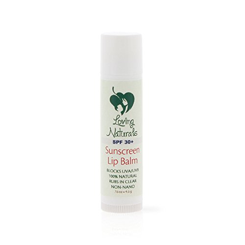 Loving Naturals Clear Lips All Natural Sunscreen Lip Balm SPF 30+ Non-Nano Zinc Oxide UVA/UVB .16oz