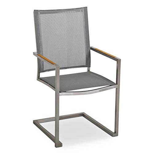 MONBEA Venus Cantilever Chair with Batyline Canopy Stainless Steel