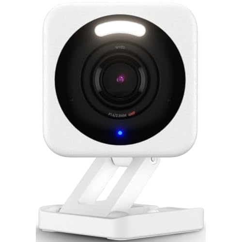 WYZE Cam v4, 2.5K HD WiFi Smart Home Security Camera, Indoor/Outdoor, Pet/Baby Monitor, Motion Activated Spotlight/Siren, Color Night Vision, 2-Way Audio, Works with Alexa & Google, Wired, White