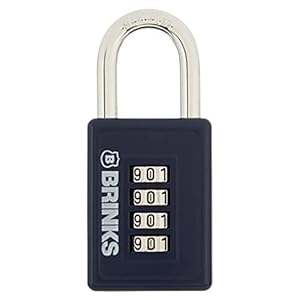 BRINKS – 40mm 4-Dial Resettable Sports Padlock – Zinc Die-Cast Body with Chrome Plated Shackle, Navy