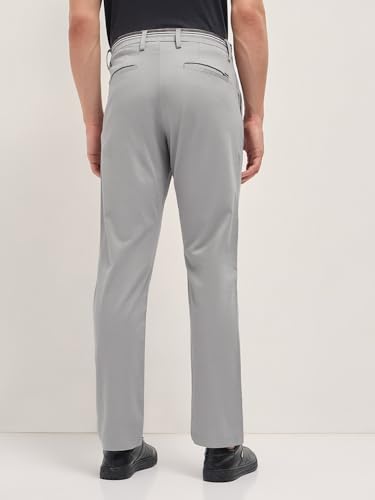 Image of Men's Grey Cotton Straight Fit Casual Trouser