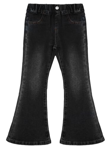 Kids Cowgirl Cute Flare Bootcut Jeans Bell Bottoms Slim Fit Jeans for Girls Casual Denim Long Pants Size 5-163