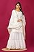 FASHION FRONTIER Beautiful Chinnon Punjabi Style Sharara Suit For Women Ready To Wear Salwar Kameez With Dupatta (US, Alpha, Small, Regular, Regular, White)
