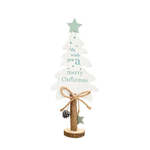 Árbol de Navidad artificial hecho a mano, árbol de Navidad pequeño, mini árbol de Navidad de escritorio para decoración de mesa, árbol de Navidad flocado (árbol de Navidad blanco)