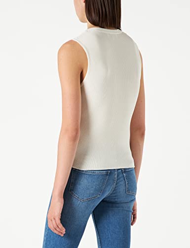 Morgan Pull Sans Manche EN Cote ET Bouton Dore