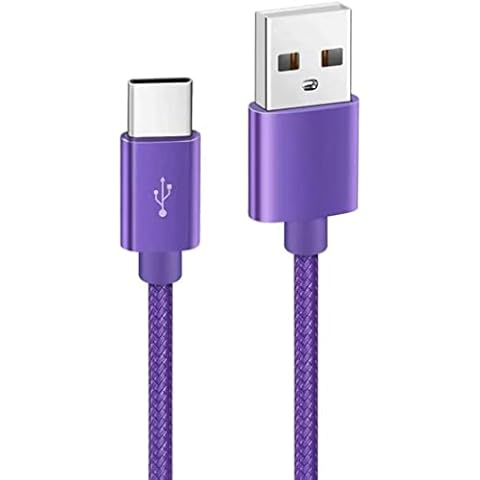 Charging Cable For Samsung Galaxy S8, S9, S10, Note 9 10, USB Type C [3.1 Amp Fast Charge] Premium Nylon Braided Charger Data Sync Cable [USB 3.0] (3 Meter, Purple) Cover